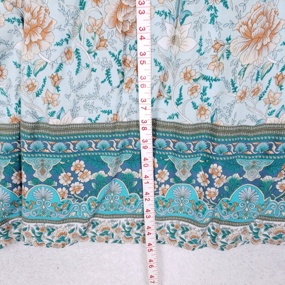 R Vivimos Boho Maxi Dress Womens M Floral Tassel Tie Balloon Sleeve Cottagecore - Picture 8 of 8